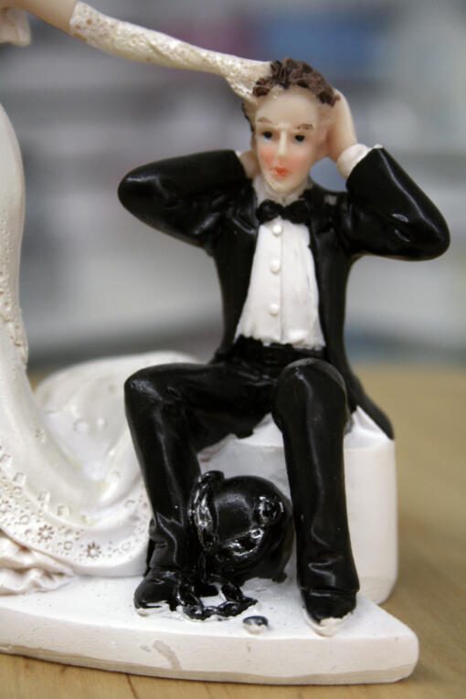Comical Wedding Cake Topper - Ball & Chain - Image 2