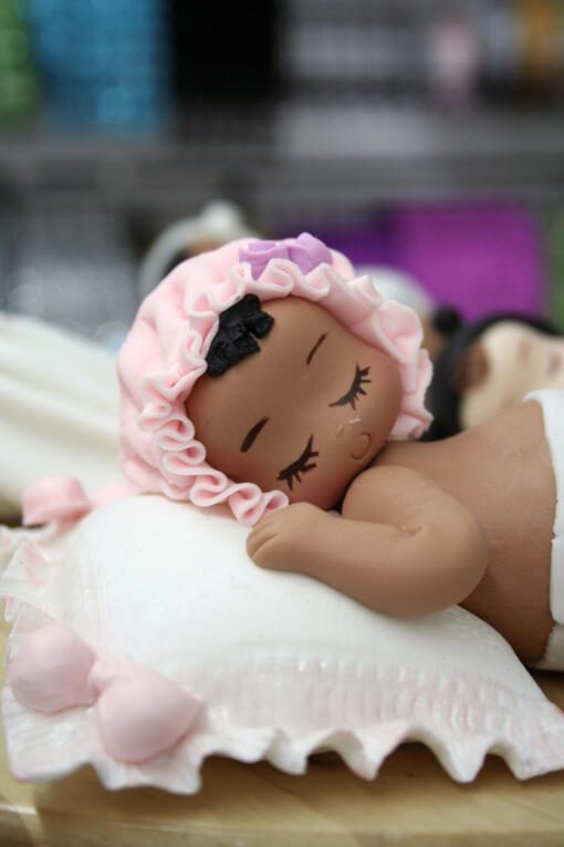 Sleeping Baby Cake Topper - Little Girl