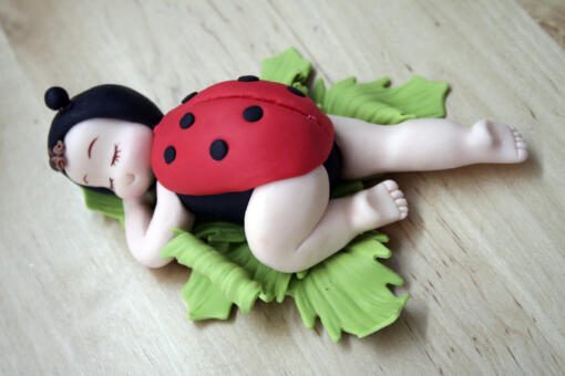 Sleeping Baby Cake Topper - Ladybug - Image 2