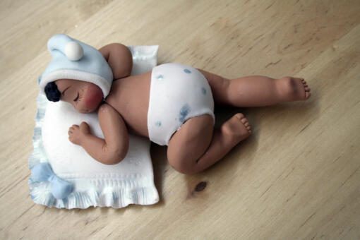 Sleeping Baby Cake Topper - Little Boy - Image 2