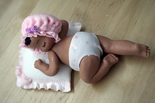 Sleeping Baby Cake Topper - Little Girl - Image 2