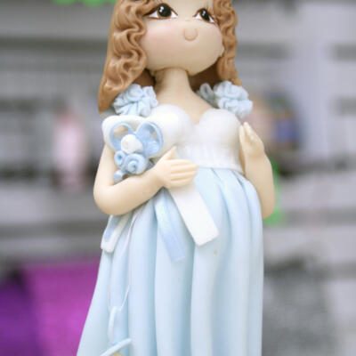 Pregnant Girl Cake Topper