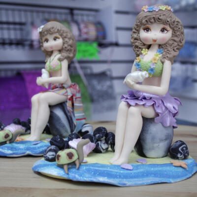 Island Girl Cake Topper- Striped Cover-up