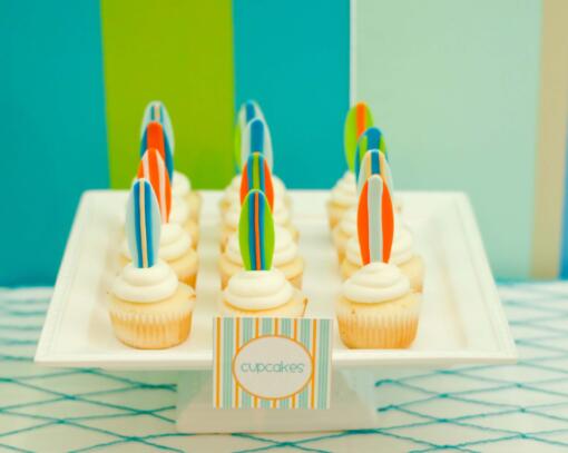 Surf Board Cupcake Toppers - Image 2