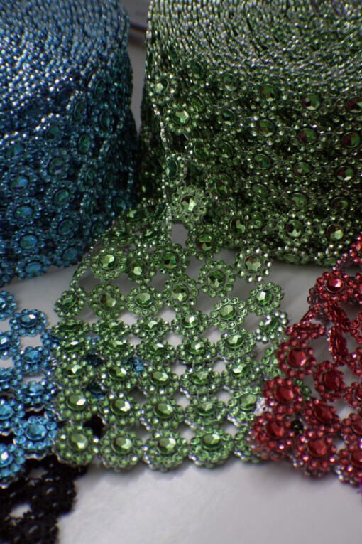 Flower Diamond Mesh by Yard- Green