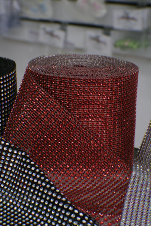 Diamond Mesh- Red by Yard