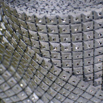 Silver Jeweled Diamond/Square Mesh by Yard