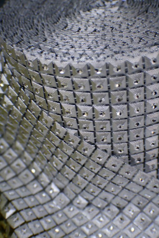 Silver Jeweled Diamond/Square Mesh by Yard