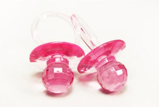 Plastic Crystal Pacifiers- Large Pink