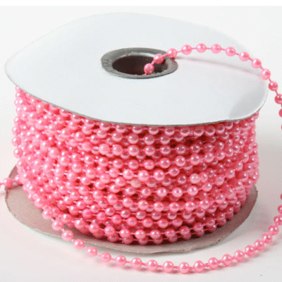 4mm Pearlised Fused String Pearl Beads - Pink