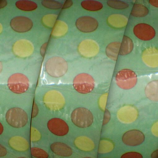 Grease Proof Ribbon by Yard- Green Dots