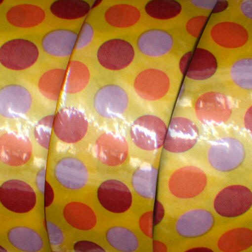 Grease Proof Ribbon by Yard- Yellow Dots