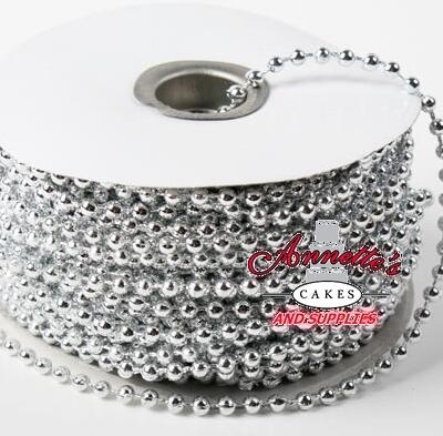 4mm Metallic Fused String Pearl Beads - Silver