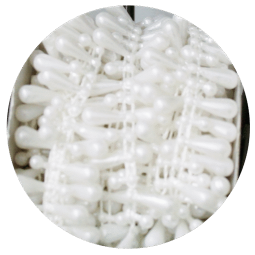 Teardrop Faux Pearl Trim Bead Accent- White iridescent