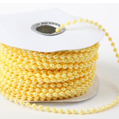 4mm Pearlised Fused String Pearl Beads - Yellow