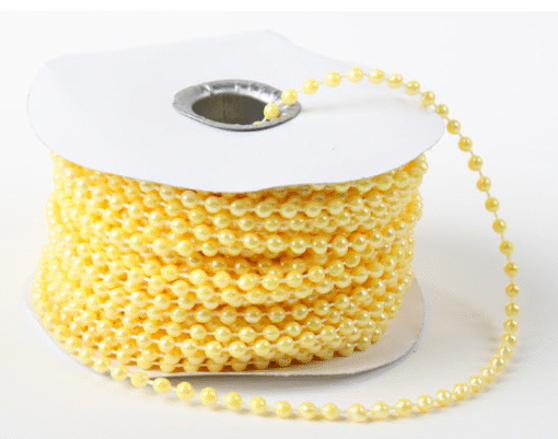 4mm Pearlised Fused String Pearl Beads - Yellow