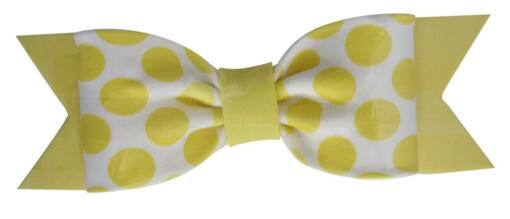 Fondant Bows- Large Dot Print- Yellow