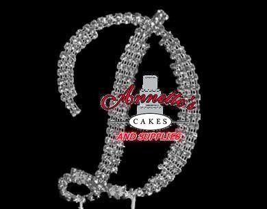 Rhinestone Cake Topper "D" Small