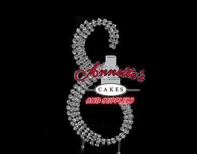 Rhinestone Cake Topper "E" Small