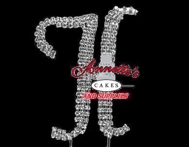 Rhinestone Cake Topper "H" Small