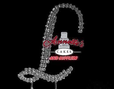 Rhinestone Cake Topper "L" Small