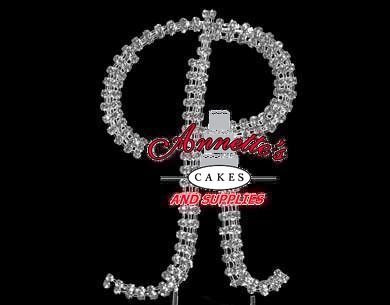 Rhinestone Cake Topper "R" Small