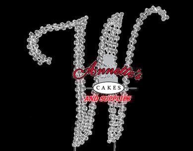 Rhinestone Cake Topper Large 5"- W