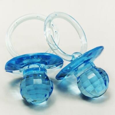 Plastic Crystal Pacifiers- Large Blue