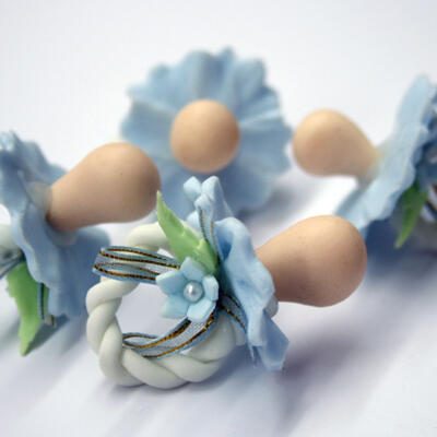 Cold Porcelain Binky 4 Pk- Blue