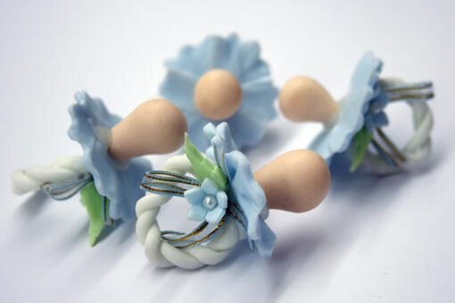 Cold Porcelain Binky 4 Pk- Blue