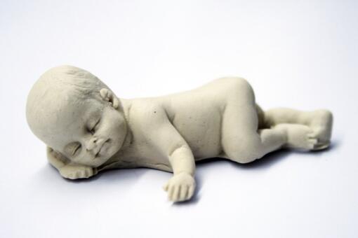 Fondant Realistic Baby Cake Topper- Laying Light Skin