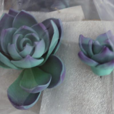 Succulent Gumpaste Flowers- Medium & Small Blue