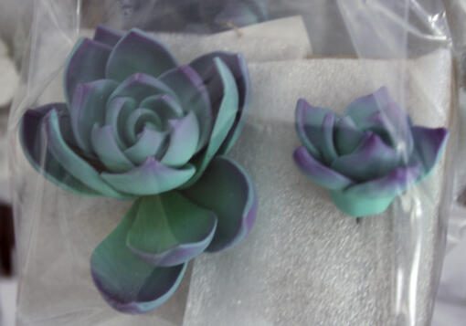 Succulent Gumpaste Flowers- Medium & Small Blue
