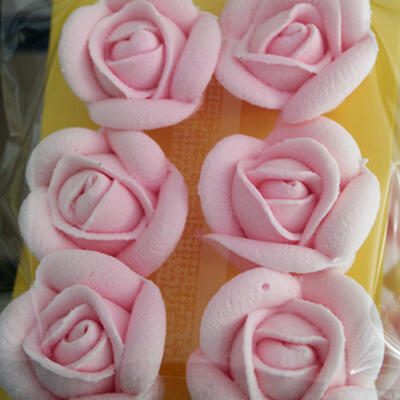 Small Royal Icing Roses - Pink