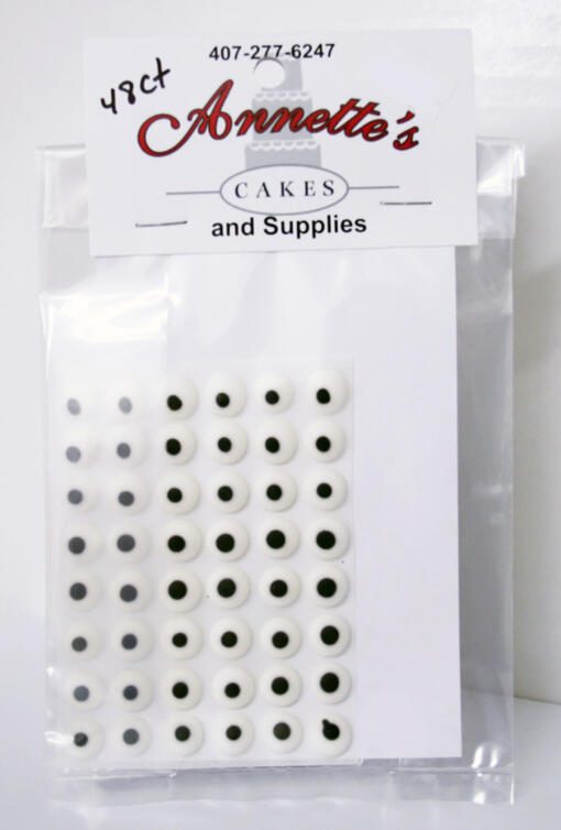 Gumpaste Eyes- Little Pupil White