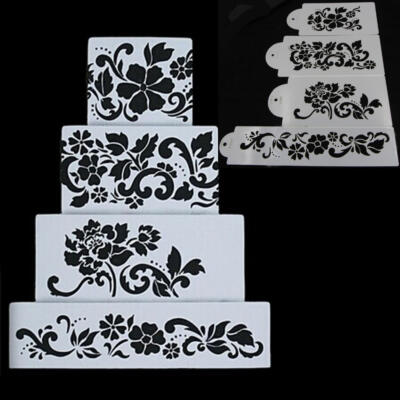 4 Fondant Decorating Cake Stencil
