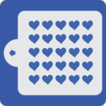 Repeating Hearts Cake Stencil