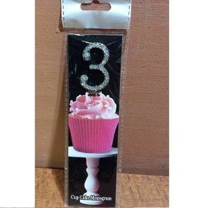 Monogram Cupcake Topper Number 3