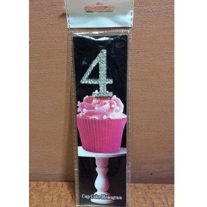 Monogram Cupcake Topper Number 4