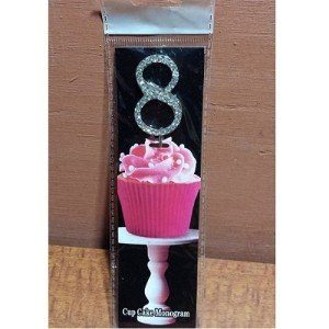 Monogram Cupcake Topper Number 8