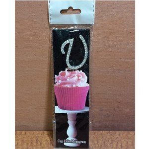 Monogram Cupcake Topper Letter U