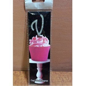 Monogram Cupcake Topper Letter V