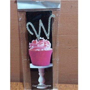 Monogram Cupcake Topper Letter W