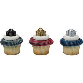 Star Wars Darth Vader, R2D2, C3PO 12 Cupcake Rings