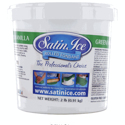 2 lb Satin Ice Rolled Fondant Green