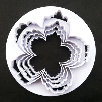 Peony Flower Cutter 4 pc set.