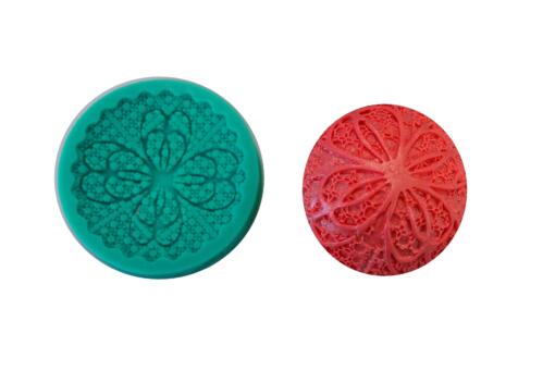 Floral Cupcake Topper Silicone Mold #2