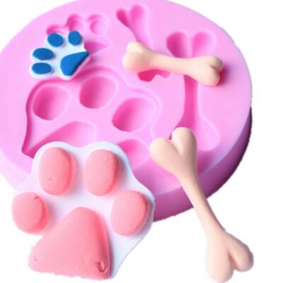 Dog Bone and Paw Print Silicone Mold