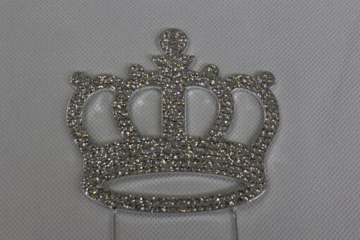 Silver Crown Cake Topper Monogram