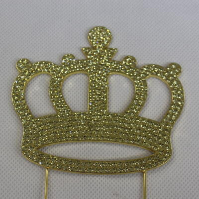 Gold Crown Cake Topper Monogram
